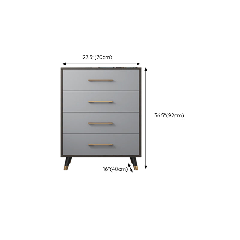 Classic Glam Wood Storage Chest Dresser Gray Bedroom Dresser