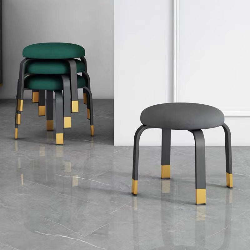 Black Modern Standard Pure Color Water Resistant Round Indoor Standard