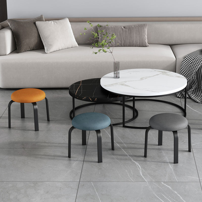 Black Modern Standard Pure Color Water Resistant Round Indoor Standard