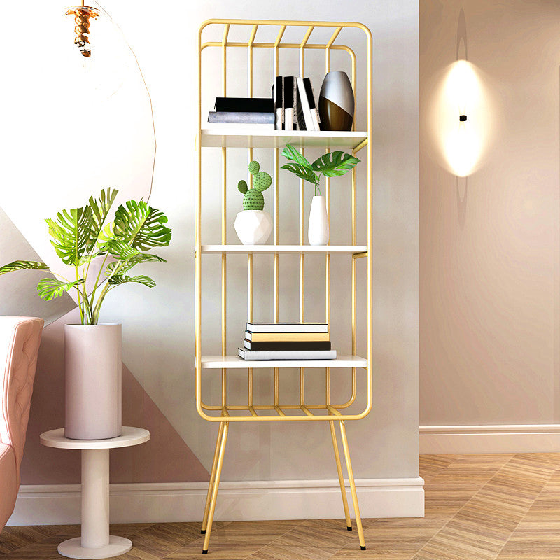 4 Shelves Standard Bookshelf Metal Modern Bookcase ,11.8" W X 70.9" H