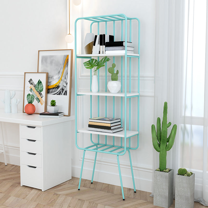 4 Shelves Standard Bookshelf Metal Modern Bookcase ,11.8" W X 70.9" H