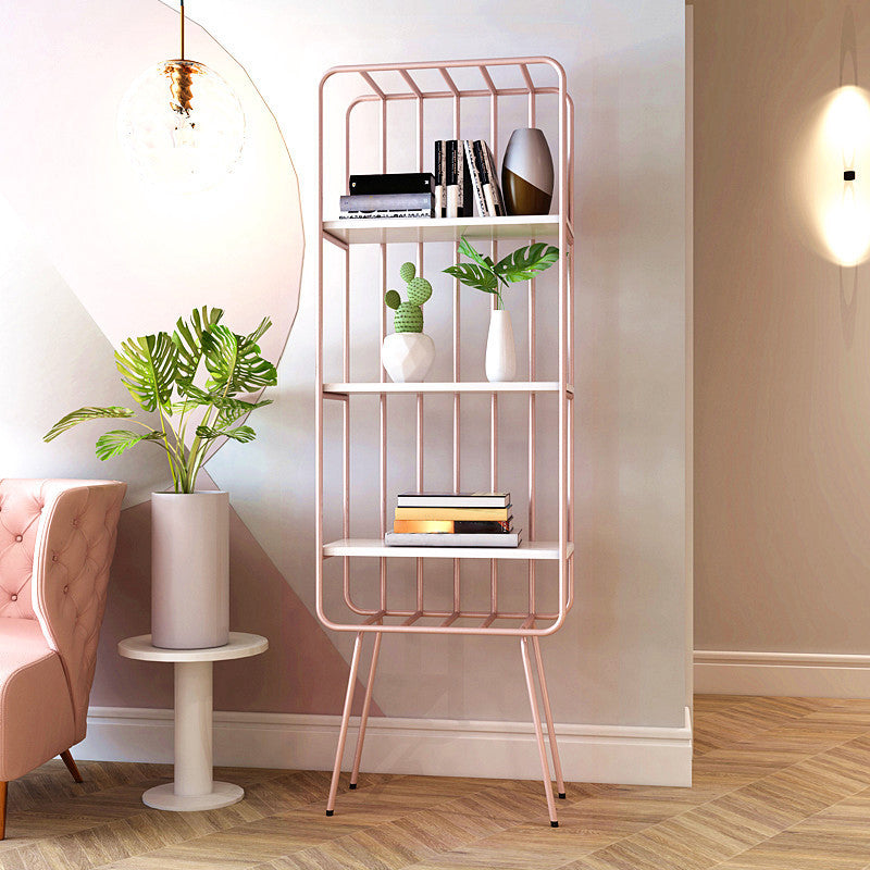 4 Shelves Standard Bookshelf Metal Modern Bookcase ,11.8" W X 70.9" H