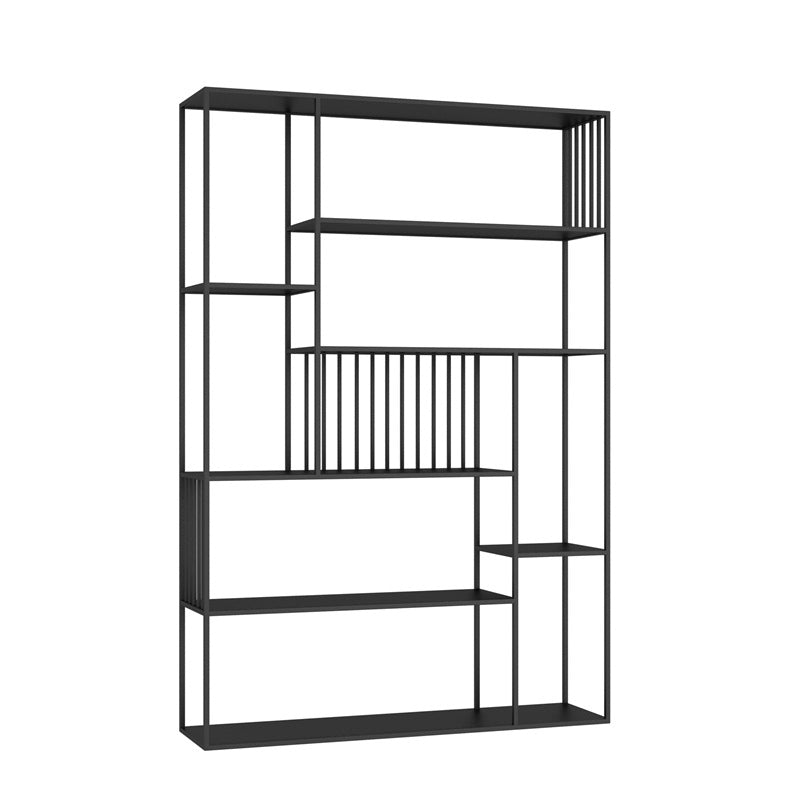 Contemporary Metal Bookshelf Etagere Shelf Bookcase for Study Room 11.8" W