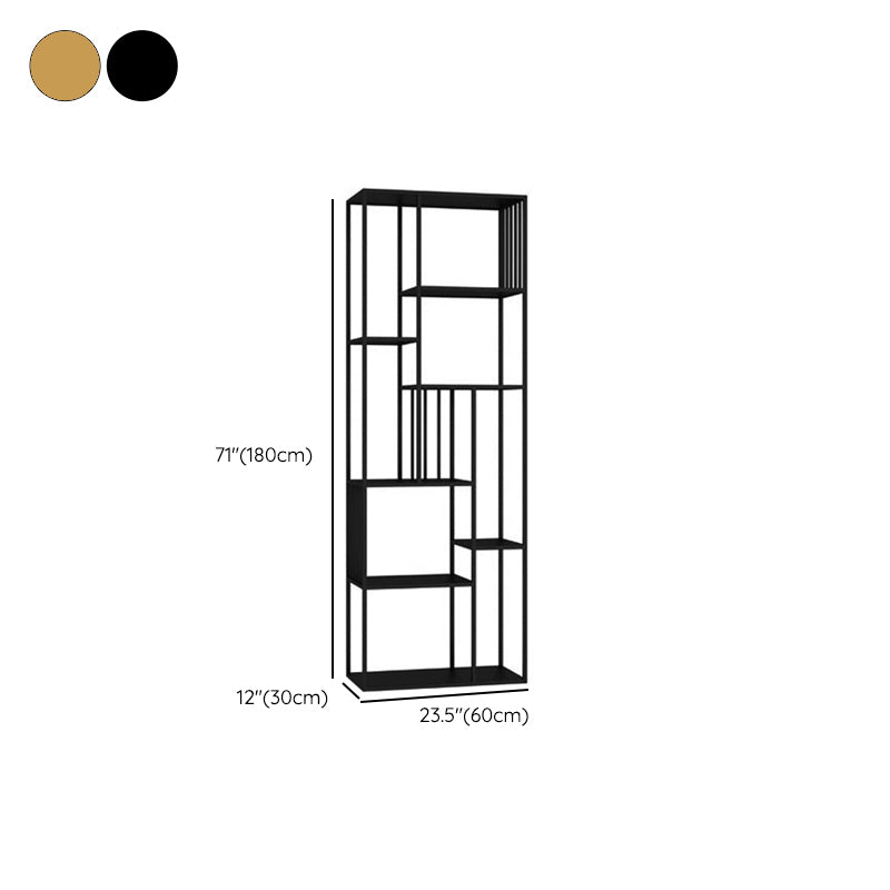 Contemporary Metal Bookshelf Etagere Shelf Bookcase for Study Room 11.8" W