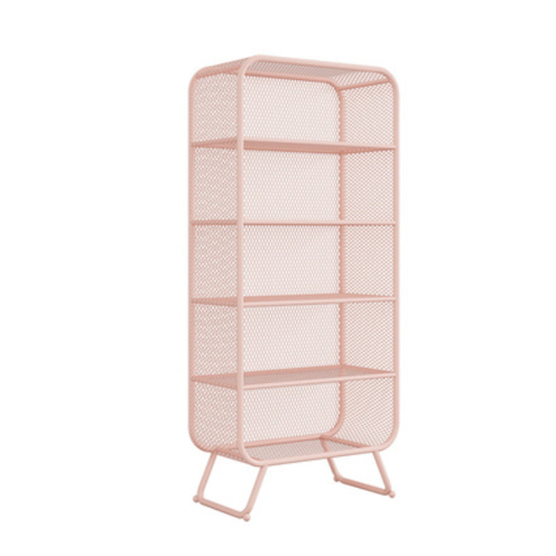 Contemporary Standard Metal Bookcase Closed Back Bookshelf with Rectangular Shelves