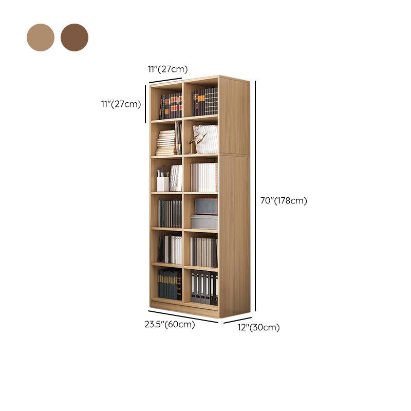 Engineered Wood Shelf Bookcase Standard Modern Bookshelf with Closed Back