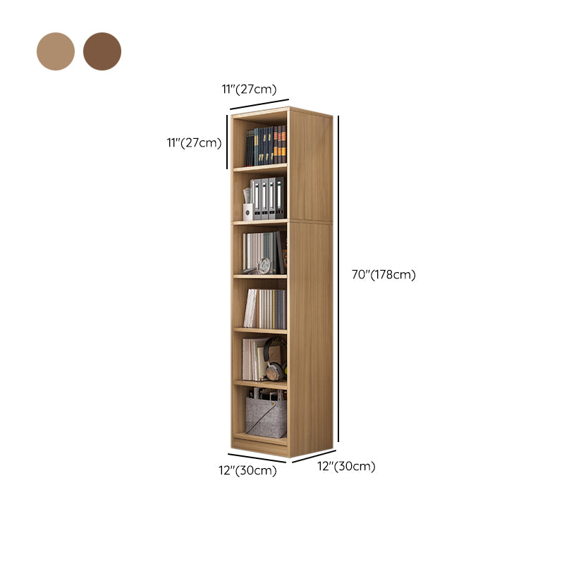 Engineered Wood Shelf Bookcase Standard Modern Bookshelf with Closed Back