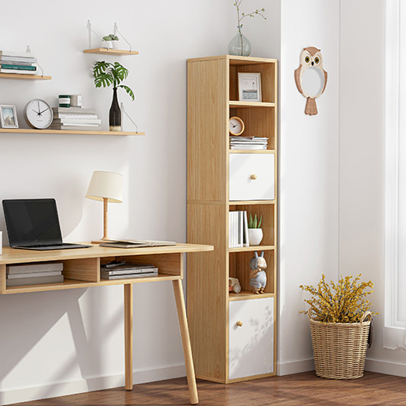Modern Standard Bookshelf Wood Engineered Bookcase with Rectangular Shelves