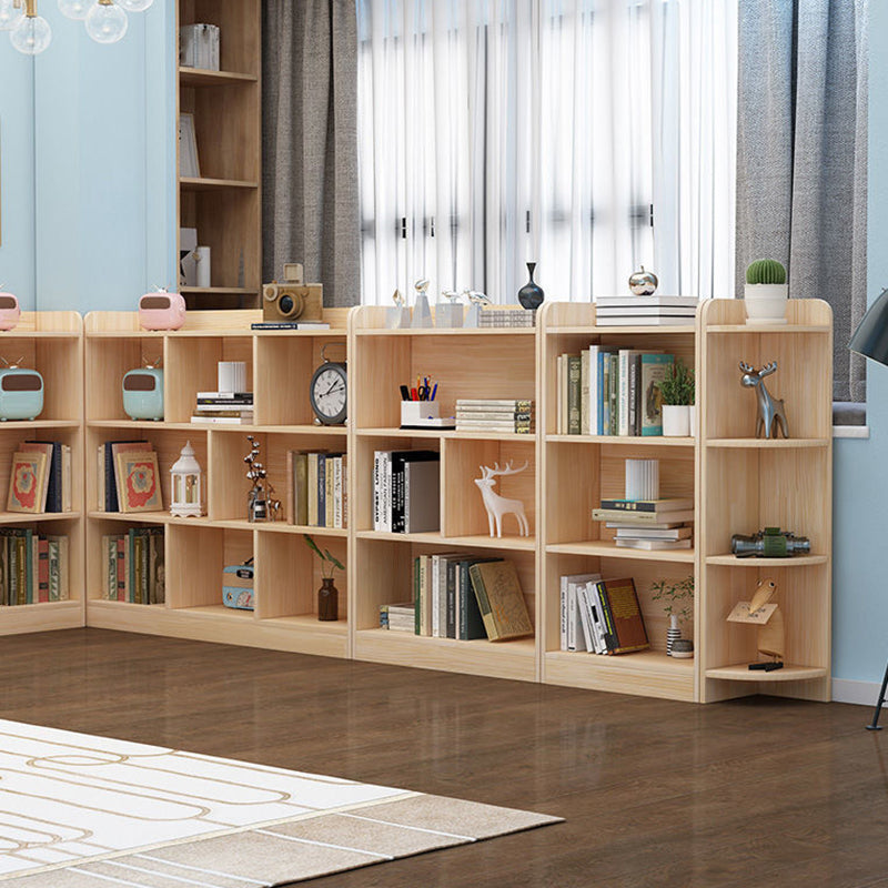 Modern Brown Shelf Bookcase Closed Back Wooden Book Shelf for Study Room