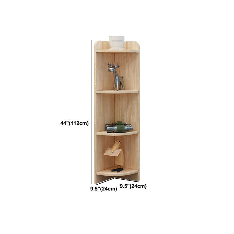 Modern Brown Shelf Bookcase Closed Back Wooden Book Shelf for Study Room