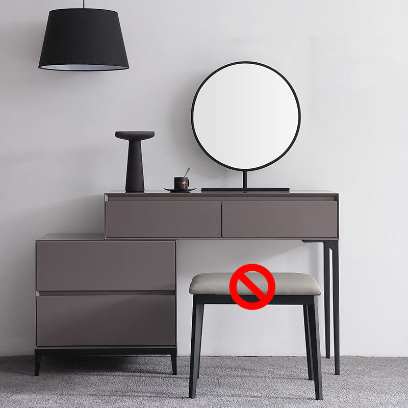 Grey Wooden Vanity Set with Mirror and Drawers Make-up Vanity