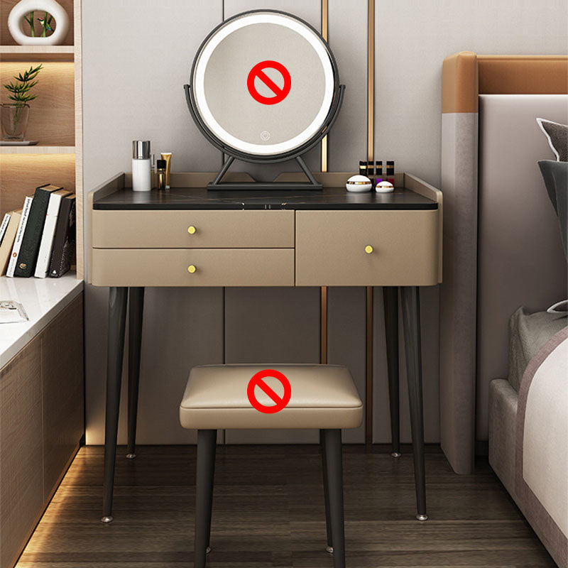 Contemporary Wooden Vanity Dressing Table Slate Top Makeup Vanity Set