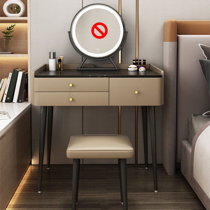 Contemporary Wooden Vanity Dressing Table Slate Top Makeup Vanity Set
