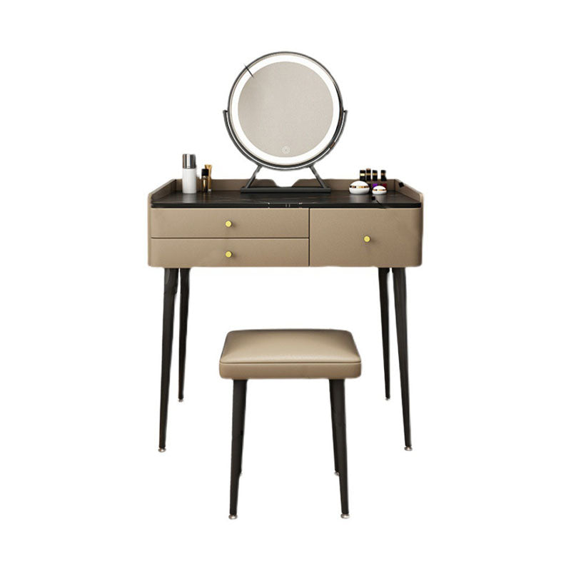 Contemporary Wooden Vanity Dressing Table Slate Top Makeup Vanity Set