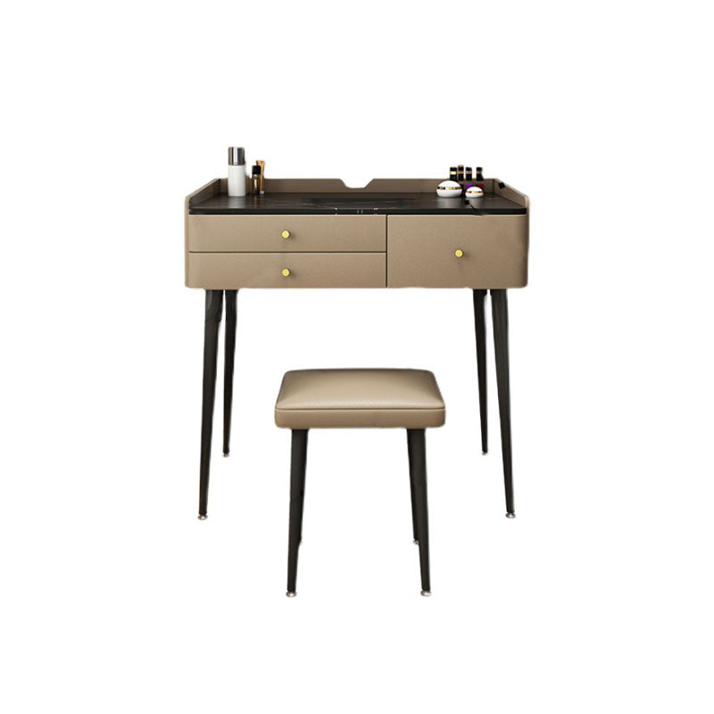 Contemporary Wooden Vanity Dressing Table Slate Top Makeup Vanity Set
