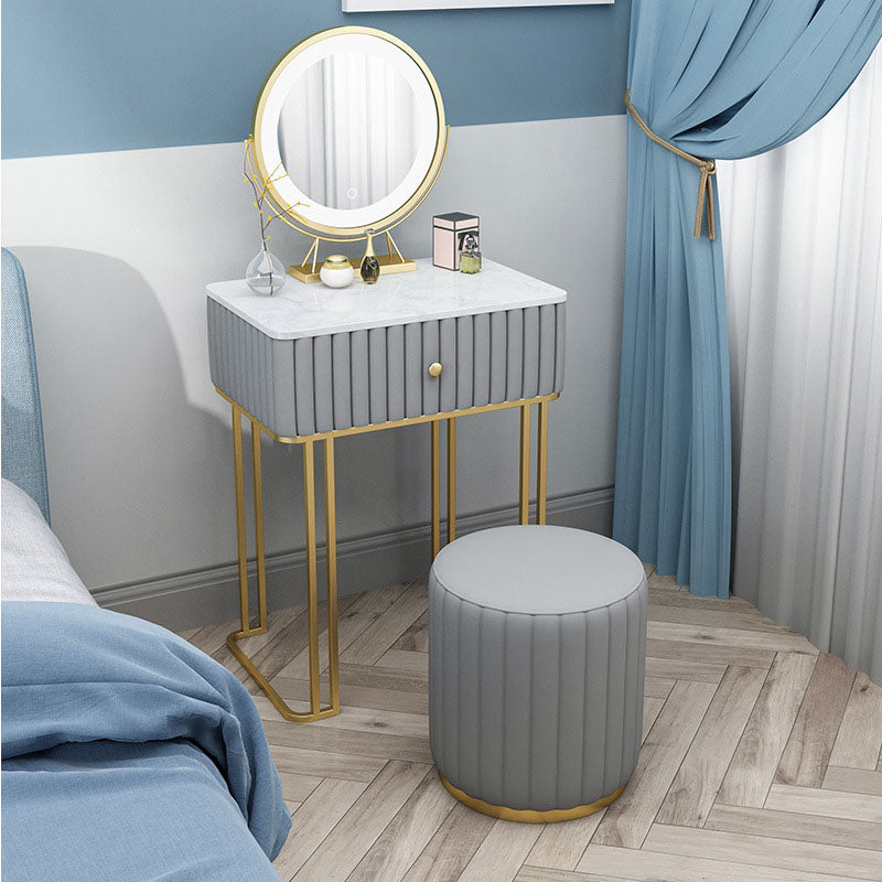 Contemporary Makeup Counter 1 Drawer Slate Top Dressing Table