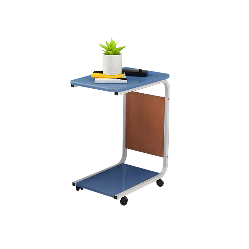 Modern Wood Corner Table Side Rectangular End Table with Storage