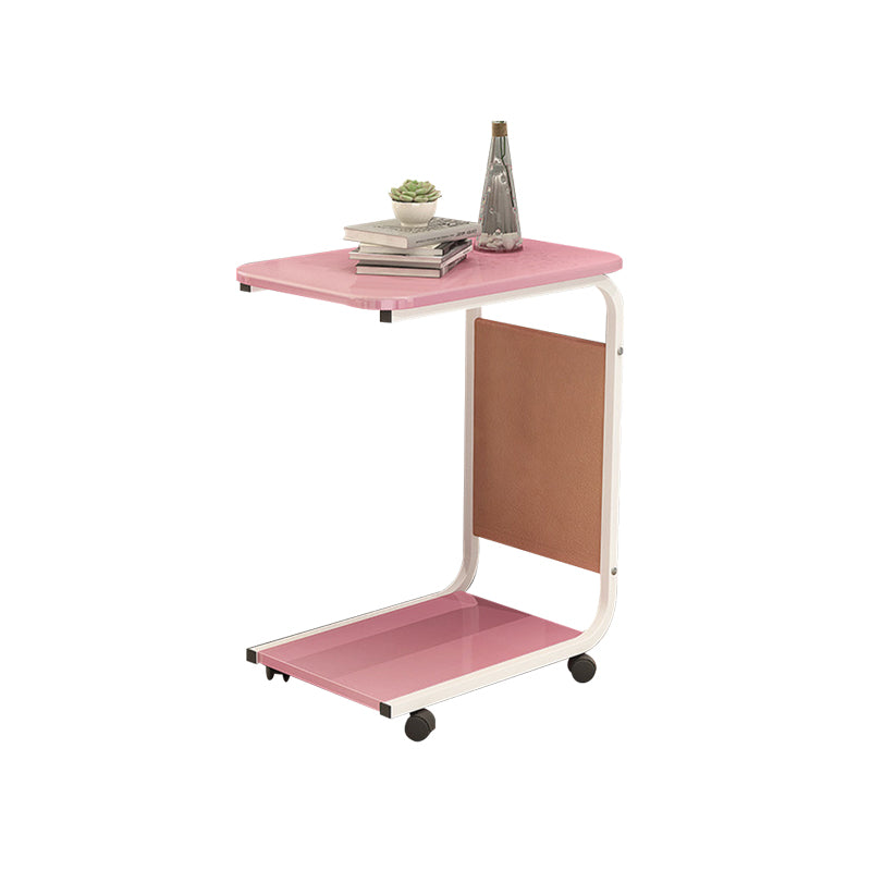 Modern Wood Corner Table Side Rectangular End Table with Storage