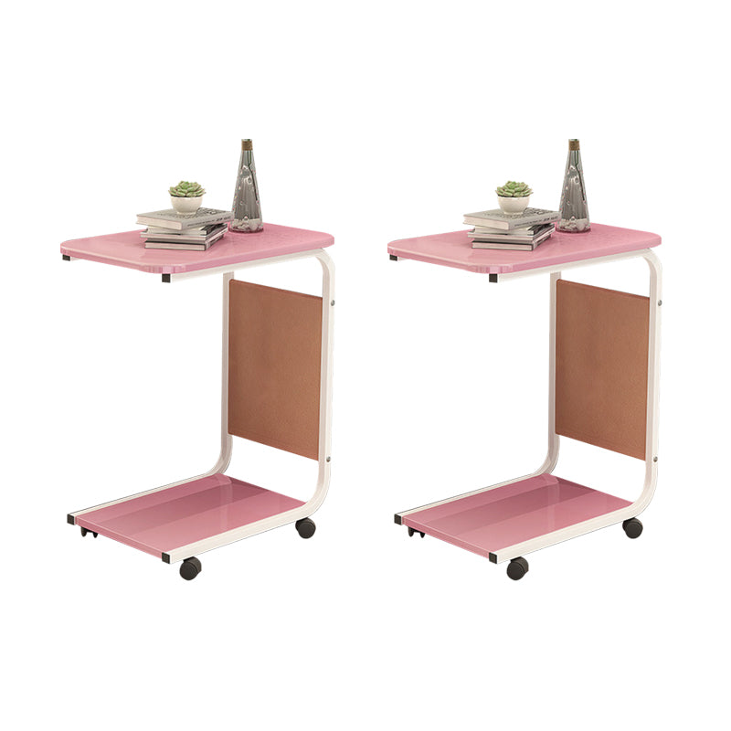 Modern Wood Corner Table Side Rectangular End Table with Storage