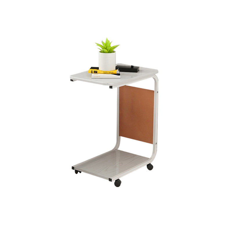 Modern Wood Corner Table Side Rectangular End Table with Storage