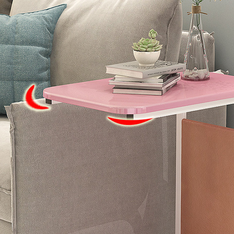 Modern Wood Corner Table Side Rectangular End Table with Storage