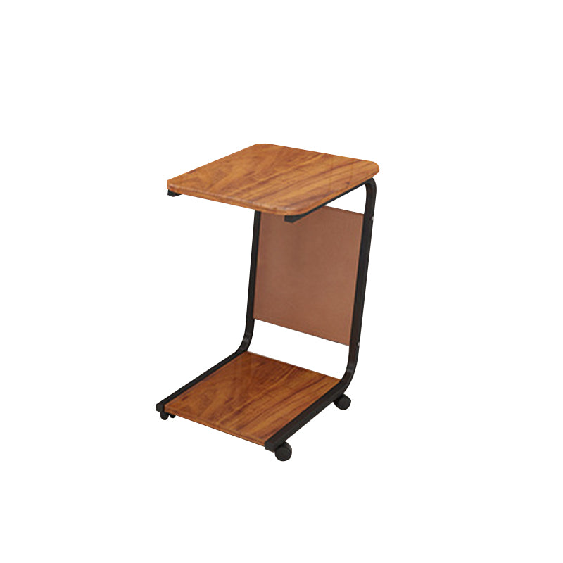 Modern Wood Corner Table Side Rectangular End Table with Storage