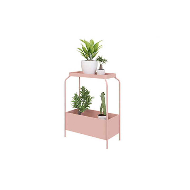 Mid-Century Corner Table Metal 4 Legs Side End Table with Storage