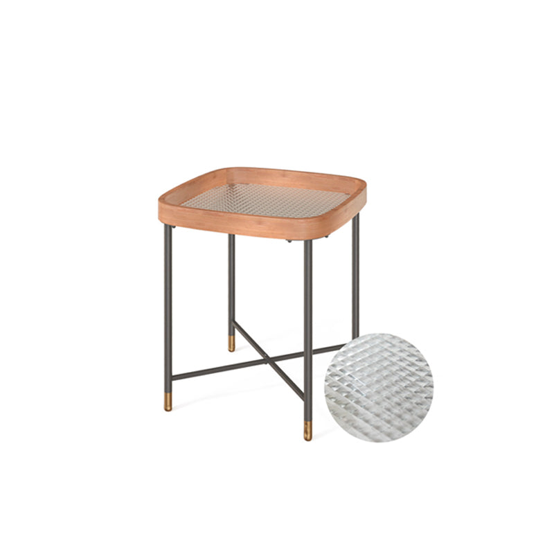 Modern Square Corner Table Cross Legs Side End Table for Living Room