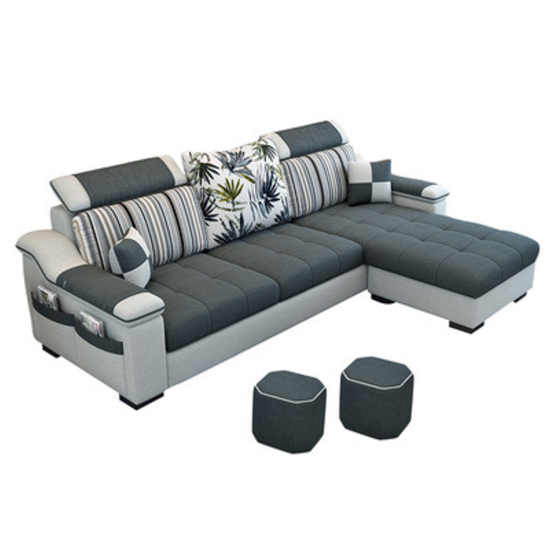 Nordic with Storage Fabric Living Room Pillows Slipcovered Seating