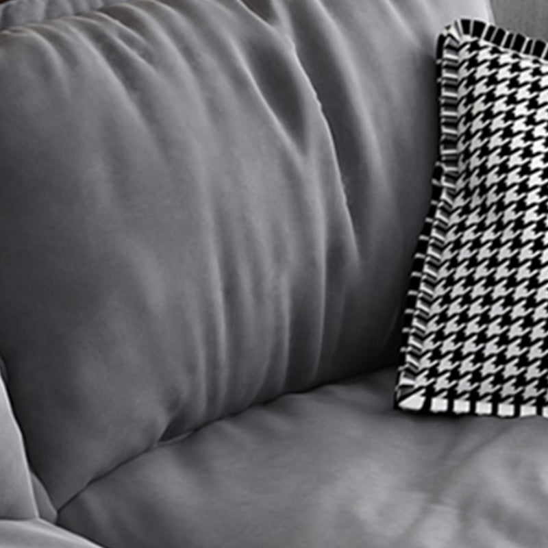 Nordic Stationary Living Room Recessed Arm Pillows Sofa Chaise