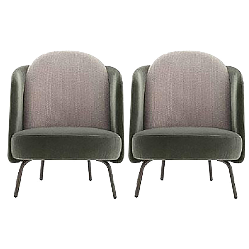 Modern Style Recessed Arms Chair with Black Metal Basic Four Leg