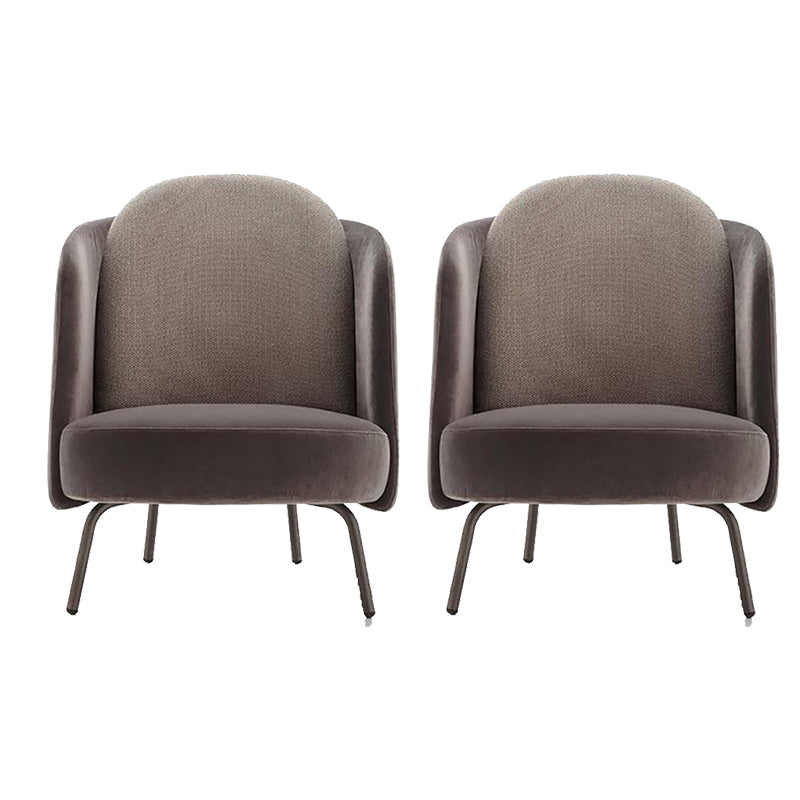 Modern Style Recessed Arms Chair with Black Metal Basic Four Leg