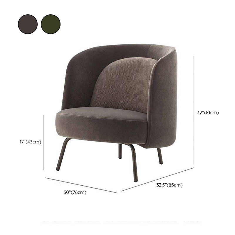 Modern Style Recessed Arms Chair with Black Metal Basic Four Leg