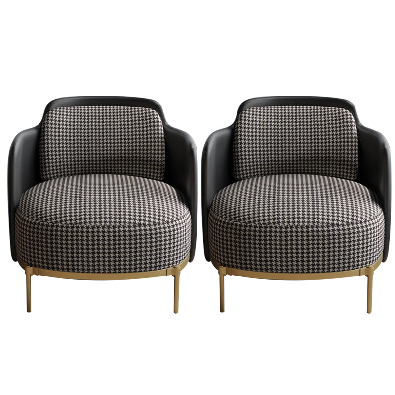 Linen Living Room Chair with Gold Basic Four Leg Accent Armchair