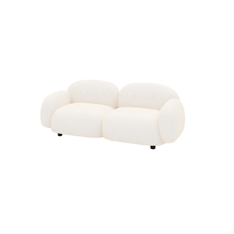 Contemporary Fabric Standard Settee Tight Back Rolled Arm Sofa