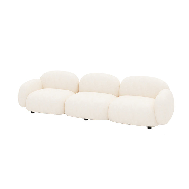 Contemporary Fabric Standard Settee Tight Back Rolled Arm Sofa