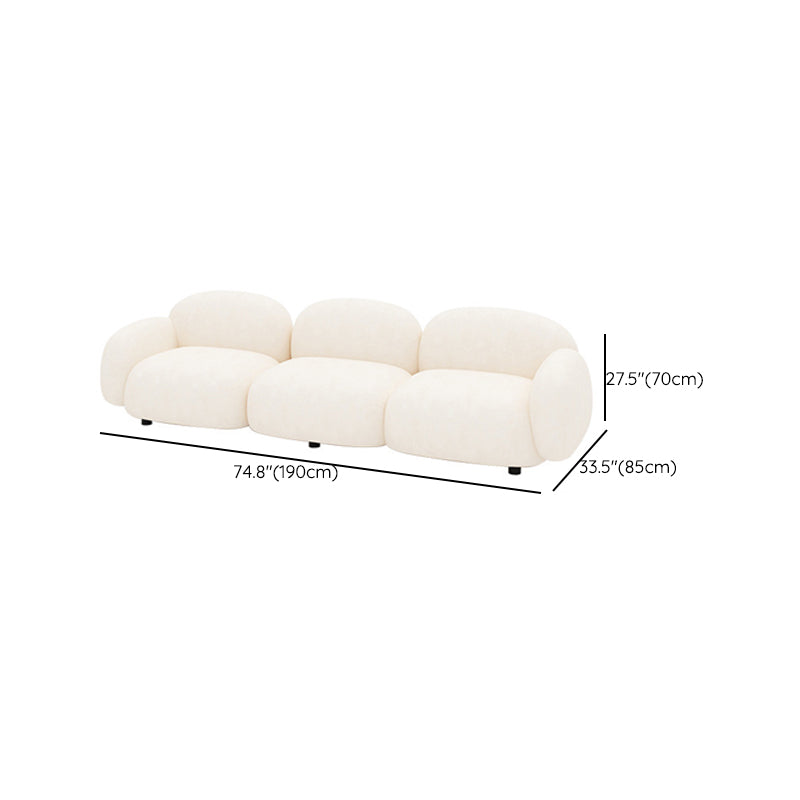 Contemporary Fabric Standard Settee Tight Back Rolled Arm Sofa