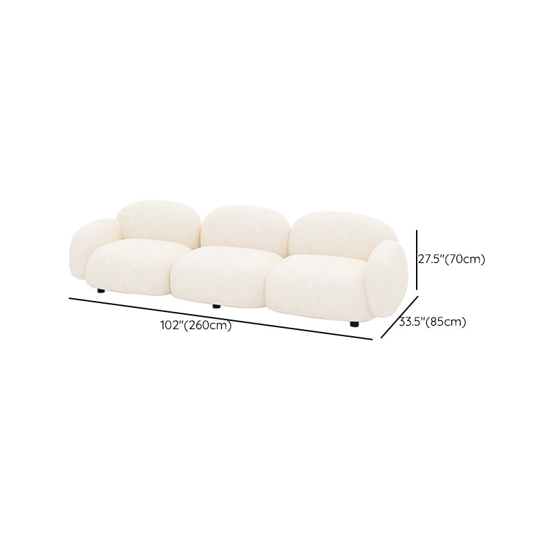 Contemporary Fabric Standard Settee Tight Back Rolled Arm Sofa