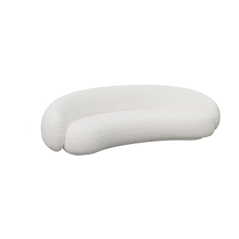 Contemporary Sloped Arm Curved Settee Tight Back Fabric Sofa