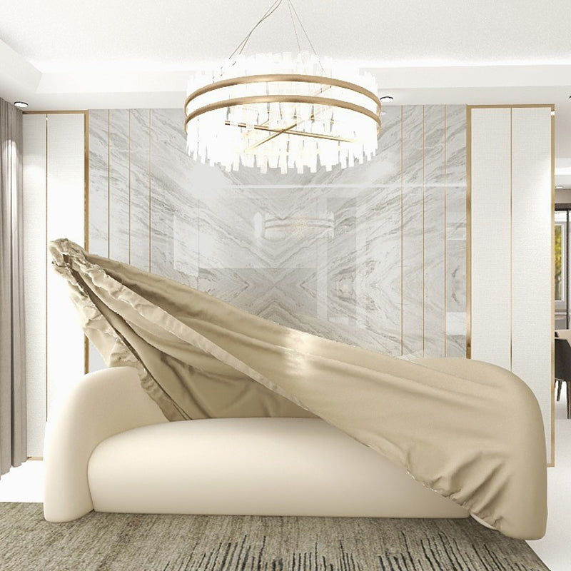 Contemporary Camel Back Standard Sofa Fabric Tuxedo Arm Sofa