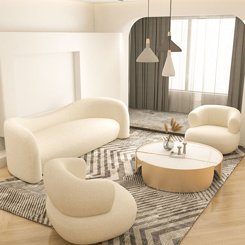 Contemporary Camel Back Standard Sofa Fabric Tuxedo Arm Sofa