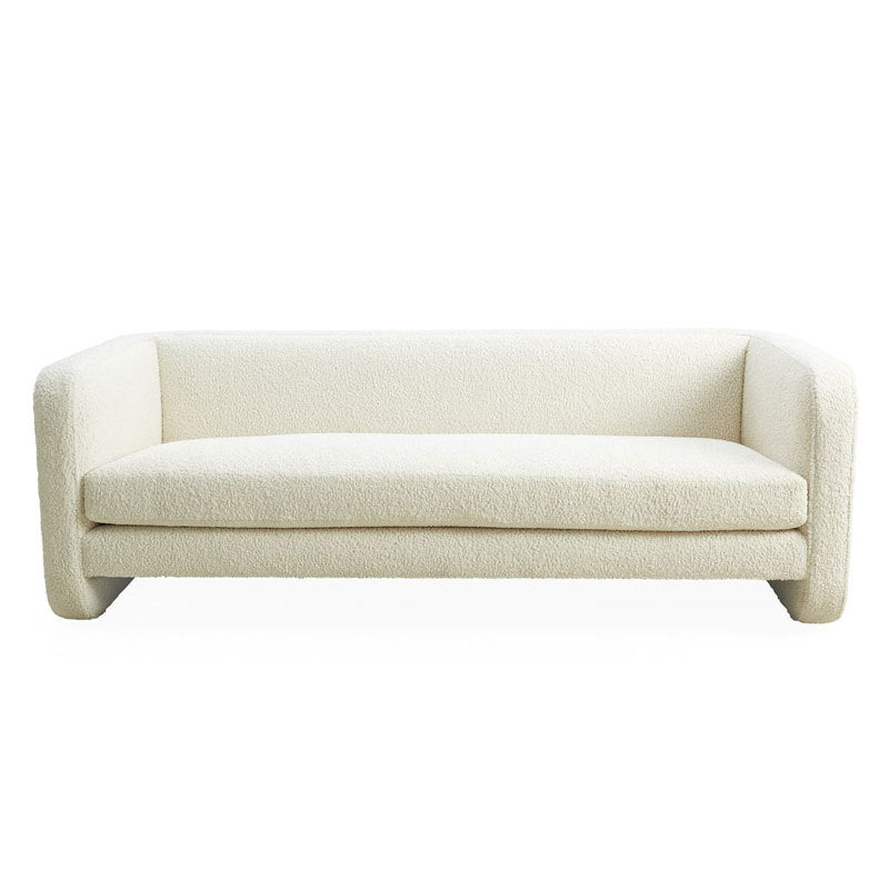 Contemporary Velvet Tuxedo Arm Sofa Loose Back Settee for Living Room