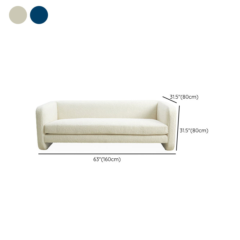 Contemporary Velvet Tuxedo Arm Sofa Loose Back Settee for Living Room