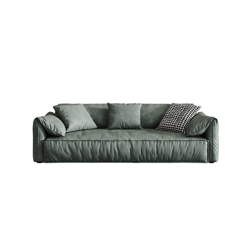 Contemporary Faux Leather Standard Sofa Pillow Top Arm Settee
