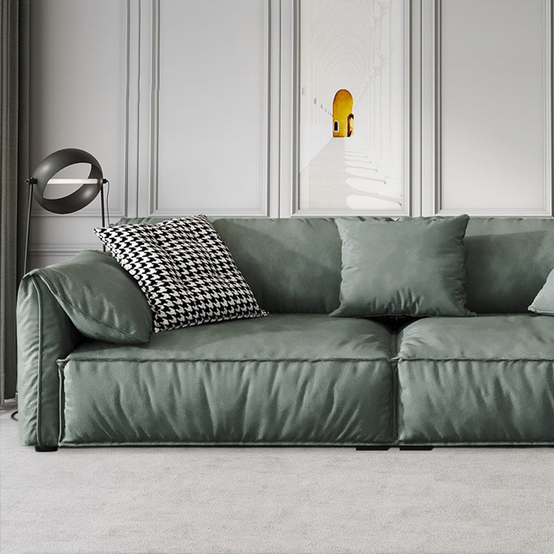 Contemporary Faux Leather Standard Sofa Pillow Top Arm Settee