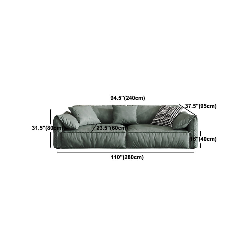 Contemporary Faux Leather Standard Sofa Pillow Top Arm Settee