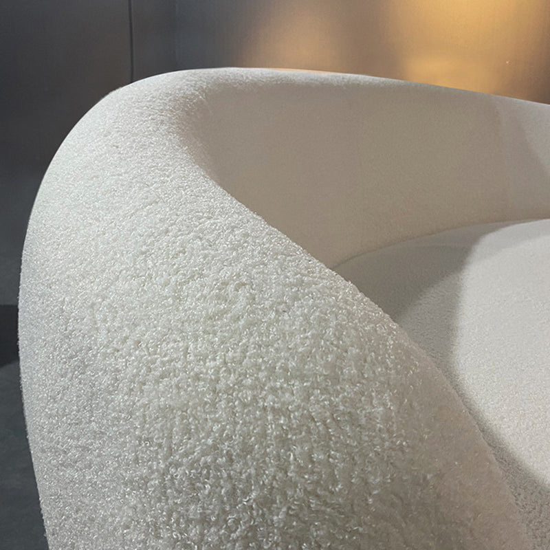 Contemporary Fabric Curved Settee Tight Back Tuxedo Arm Sofa