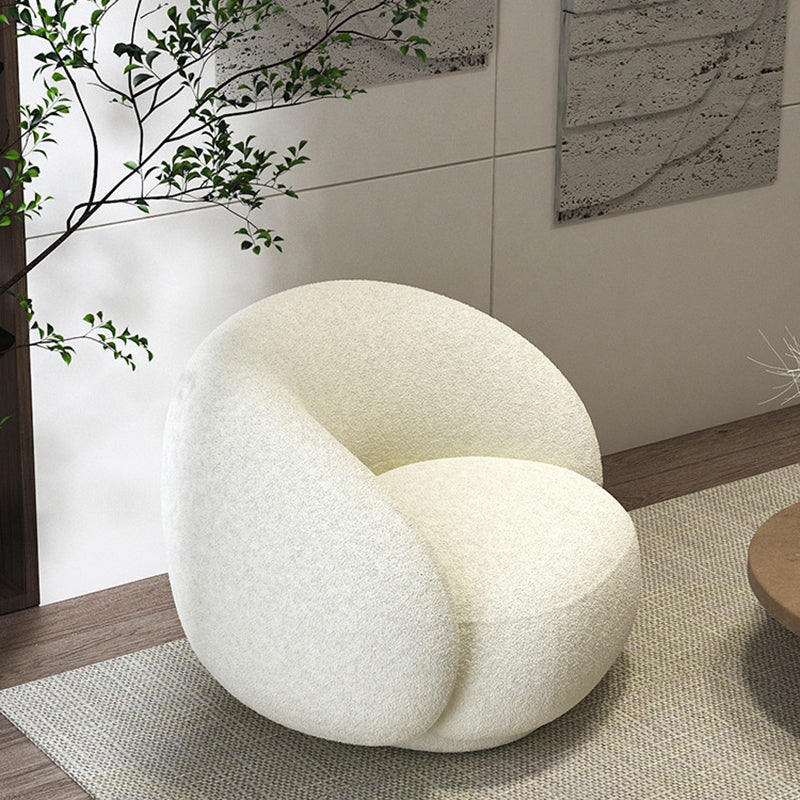 Contemporary Fabric Curved Settee Tight Back Tuxedo Arm Sofa