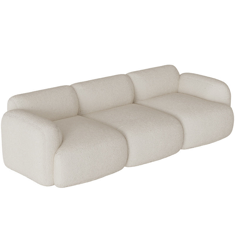 Fabric Rolled Arm Sofa Contemporary Standard Settee for Living Room
