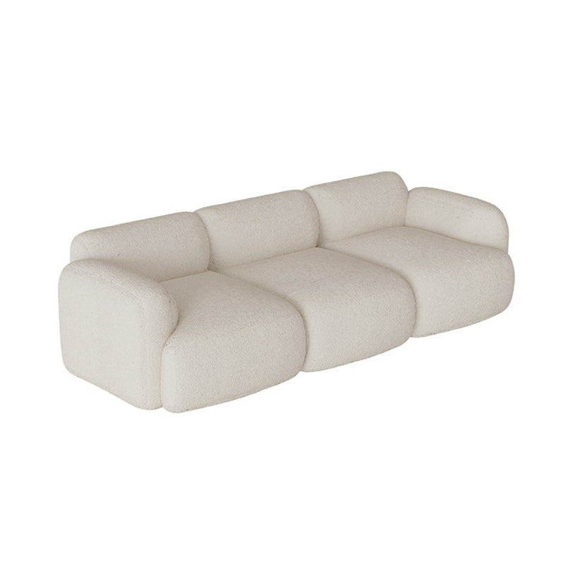 Fabric Rolled Arm Sofa Contemporary Standard Settee for Living Room